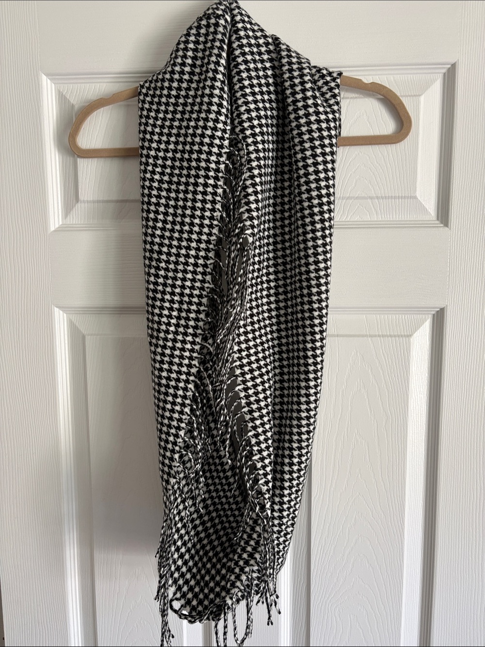 Classic Black and White Houndstooth infinity scarf